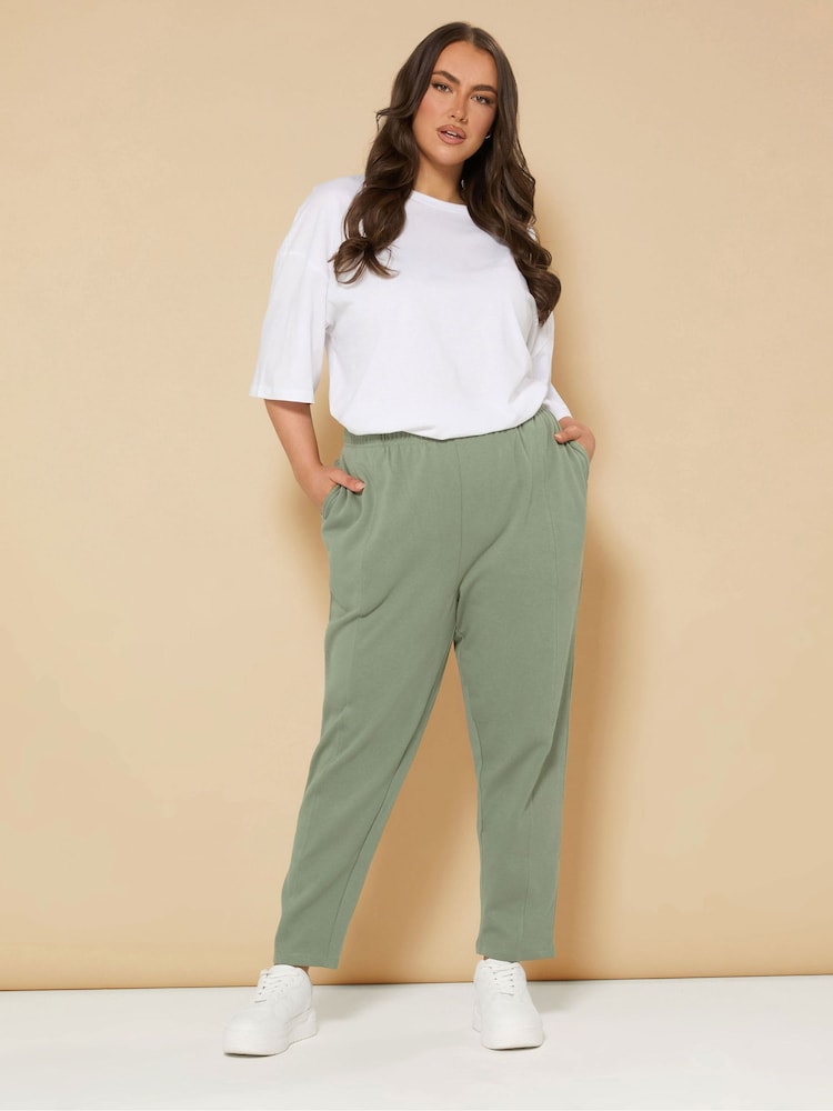 Yours Curve Green Carrot Leg Joggers - Image 2 of 5 Yours Curve Green Carrot Leg Joggers - Image 2 of 5
