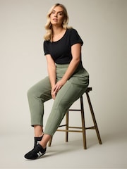 Yours Curve Green Carrot Leg Joggers - Image 3 of 6