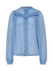 Long Tall Sally Blue Dobby Frill Blouse - Image 5 of 5