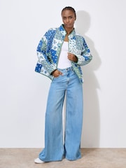 Apricot Green Patchwork Print Quilted Jacket - Image 3 of 6