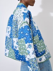 Apricot Green Patchwork Print Quilted Jacket - Image 5 of 6
