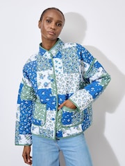 Apricot Green Patchwork Print Quilted Jacket - Image 6 of 6