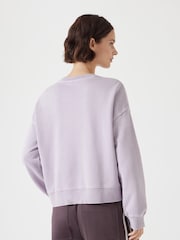 Hush Purple Asymmetric Layered Washed 100% Cotton Sweatshirt - Image 3 of 5