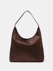 Hush Brown Satin Scoop Tote Bag - Image 1 of 4