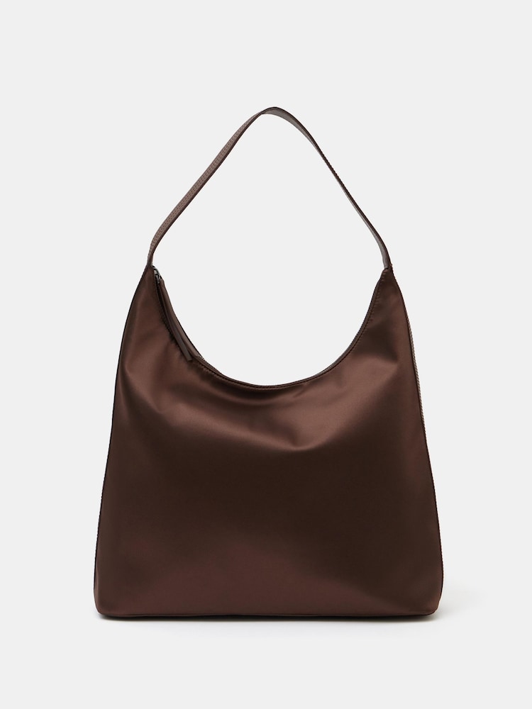 Hush Brown Satin Scoop Tote Bag - Image 1 of 4