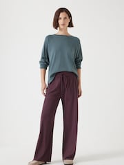 Hush Brown Amie Wide Leg Joggers - Image 1 of 5