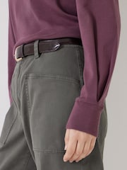 Hush Red Emily Puff Sleeve 100% Cotton Jersey Top - Image 4 of 5