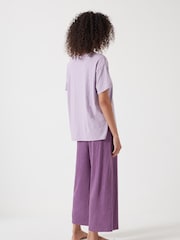 Hush Purple Mila 100% Cotton Culottes Pyjamas - Image 2 of 5