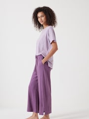 Hush Purple Mila 100% Cotton Culottes Pyjamas - Image 3 of 5