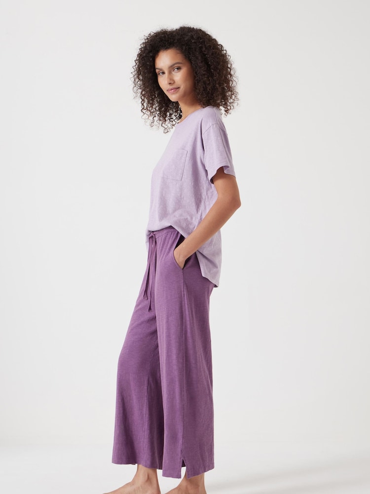 Hush Purple Mila 100% Cotton Culottes Pyjamas - Image 3 of 5