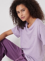 Hush Purple Mila 100% Cotton Culottes Pyjamas - Image 4 of 5