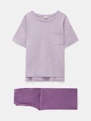 Hush Purple Mila 100% Cotton Culottes Pyjamas - Image 5 of 5