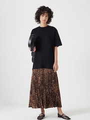 Hush Animal Esme Short Sleeve Pleated Midi Dress - Image 1 of 6