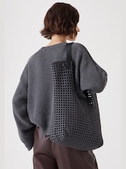 رمادي - Hush Satin Weave Tote Bag - صورة 7 من 7