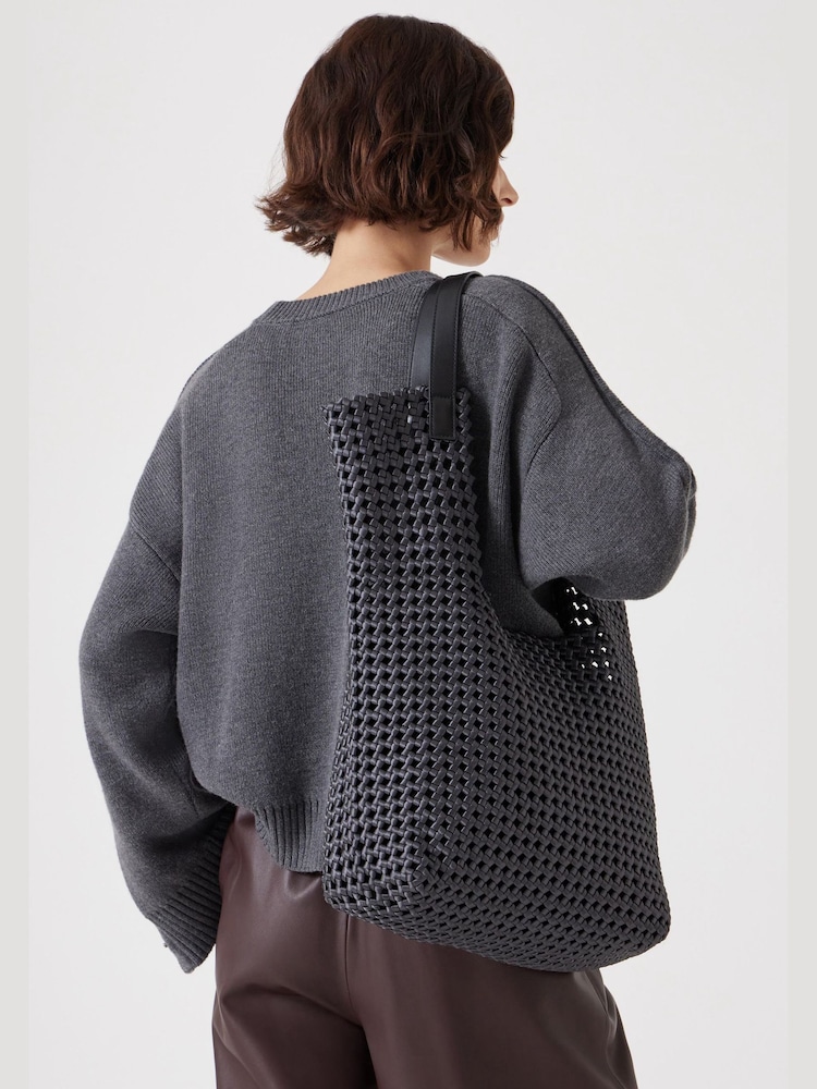 رمادي - Hush Satin Weave Tote Bag - صورة 7 من 7