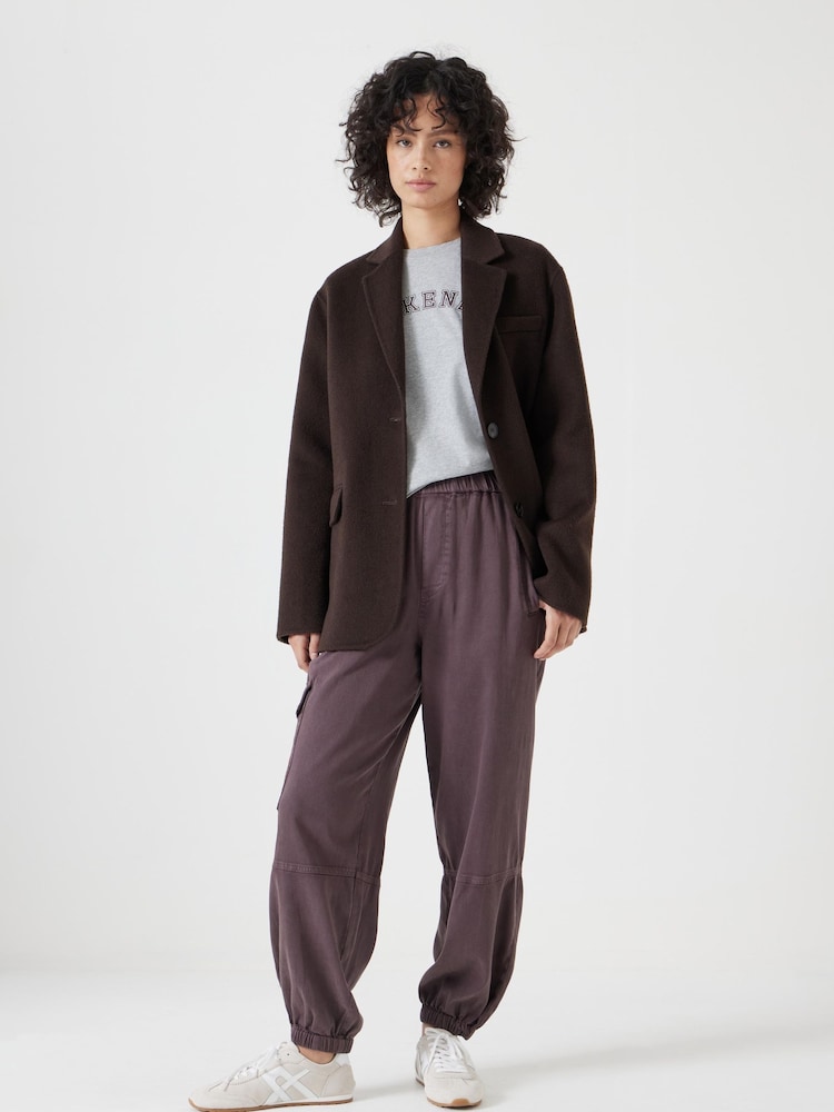 Hush Brown Ava Washed Cargo Joggers - Image 1 of 5