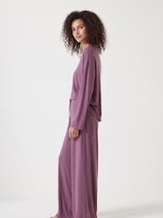 Hush Purple Nox Jersey V-Neck Pyjamas - Image 4 of 5