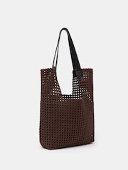 بني - Hush Satin Weave Tote Bag - صورة 5 من 7
