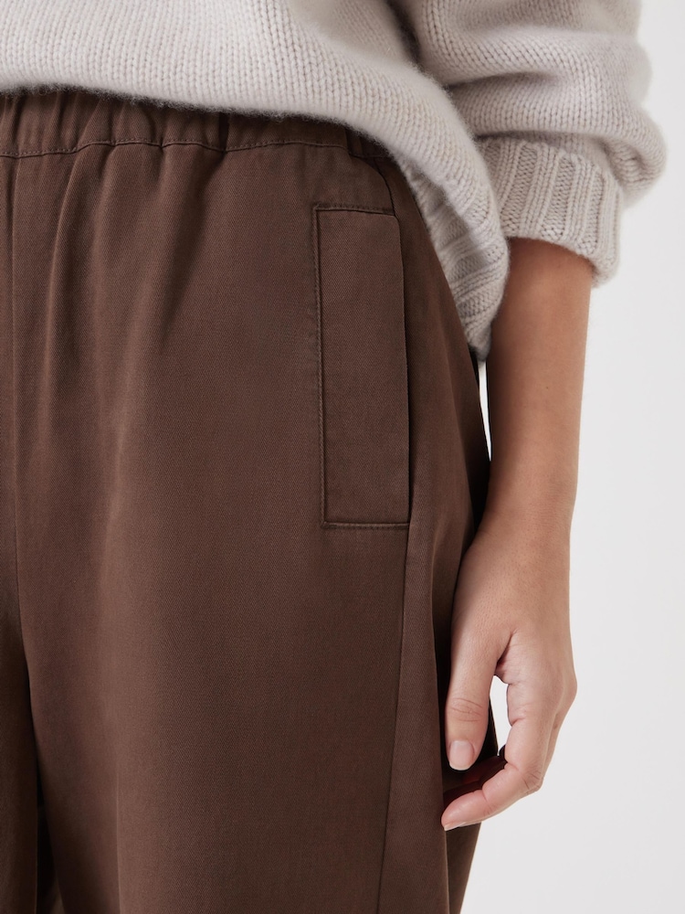 Hush Brown Jack Barrel Leg Pull On Trousers - Image 4 of 5
