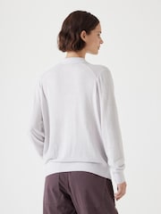 Hush Grey Open Collar Knitted Jumper - Image 3 of 5