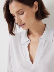 Hush Grey Open Collar Knitted Jumper - Image 4 of 5