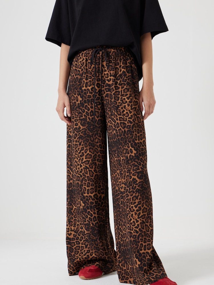 Hush Animal Print Petunia Wide Leg Grey Trousers - Image 2 of 5