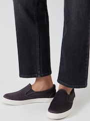 Hush Grey Gili Satin Slip On Trainers - Image 1 of 7