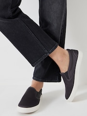 Hush Grey Gili Satin Slip On Trainers - Image 2 of 7