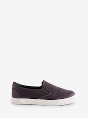 Hush Grey Gili Satin Slip On Trainers - Image 3 of 7
