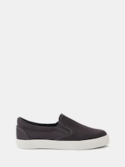 Hush Grey Gili Satin Slip On Trainers - Image 4 of 7