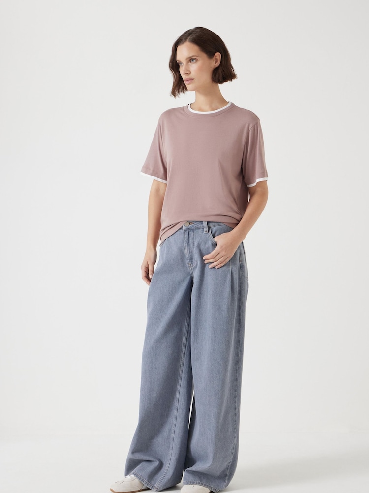 Hush Pink Contrast Layer T-Shirt - Image 2 of 5