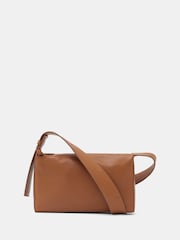 Hush Brown 100% Cotton Cleo Minimal Leather Cross-Body Bag - Image 1 of 4