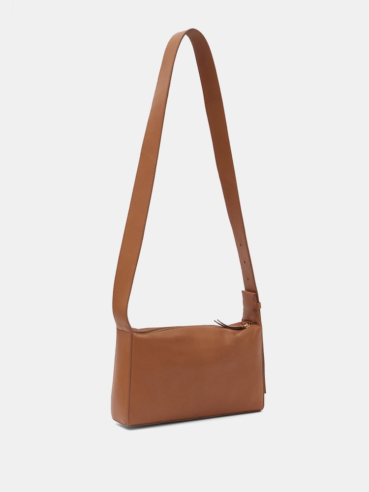 Hush Brown 100% Cotton Cleo Minimal Leather Cross-Body Bag - Image 2 of 4