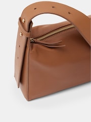 Hush Brown 100% Cotton Cleo Minimal Leather Cross-Body Bag - Image 3 of 4