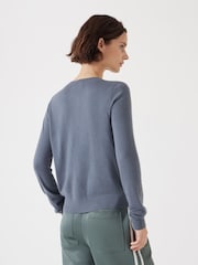 Hush Grey Slim Button Through Knitted Cardigan - Image 4 of 5