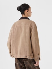 Hush Brown 100% Cotton Corduroy Collar Jacket - Image 2 of 5