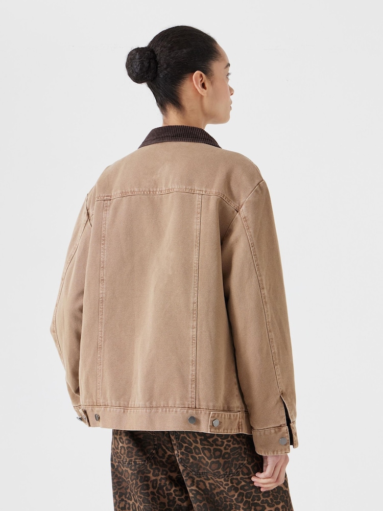 Hush Brown 100% Cotton Corduroy Collar Jacket - Image 2 of 5