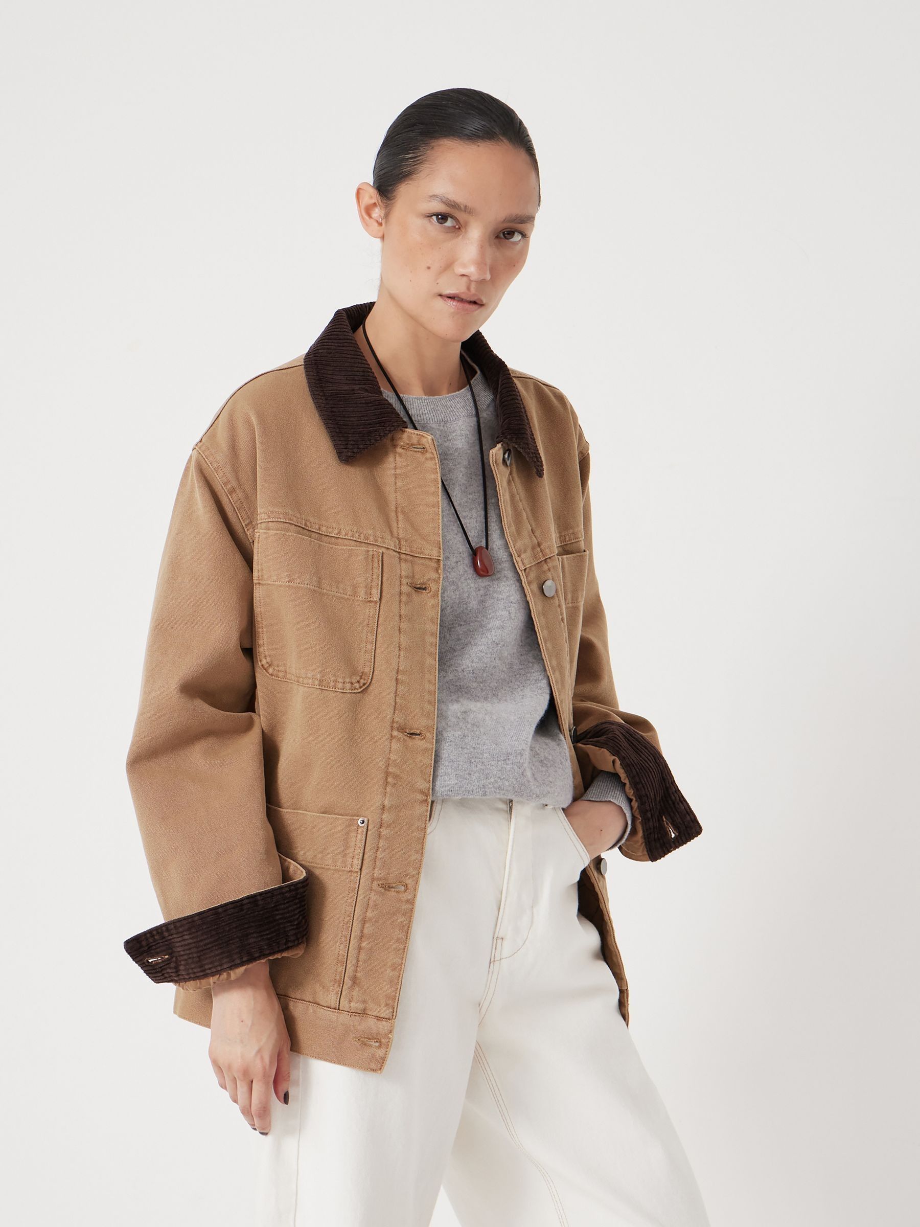 Buy Hush Brown 100% Cotton Corduroy Collar Jacket from Next USA
