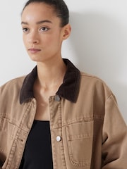 Hush Brown 100% Cotton Corduroy Collar Jacket - Image 4 of 5