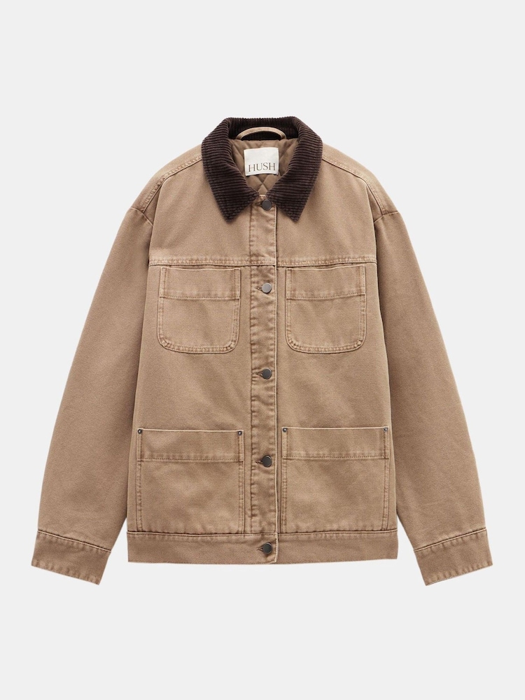 Braun - Hush 100% Cotton Corduroy Collar Jacket - Bild 5 von 5 Braun - Hush 100% Cotton Corduroy Collar Jacket - Bild 5 von 5