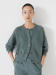 Hush Green Button Front Rib Cardigan - Image 1 of 6
