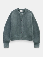 Hush Green Button Front Rib Cardigan - Image 5 of 6
