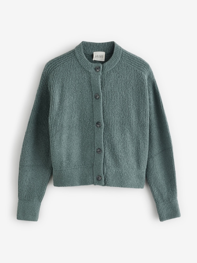 Hush Green Button Front Rib Cardigan - Image 6 of 6