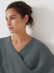 Hush Green Bronte Cross Front Knit Jumper - Image 3 of 5