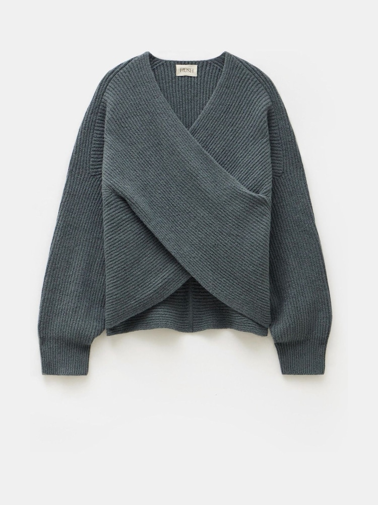 Hush Green Bronte Cross Front Knit Jumper - Image 5 of 5