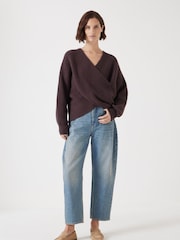 Hush Brown Bronte Cross Front Knit Jumper - Image 2 of 5