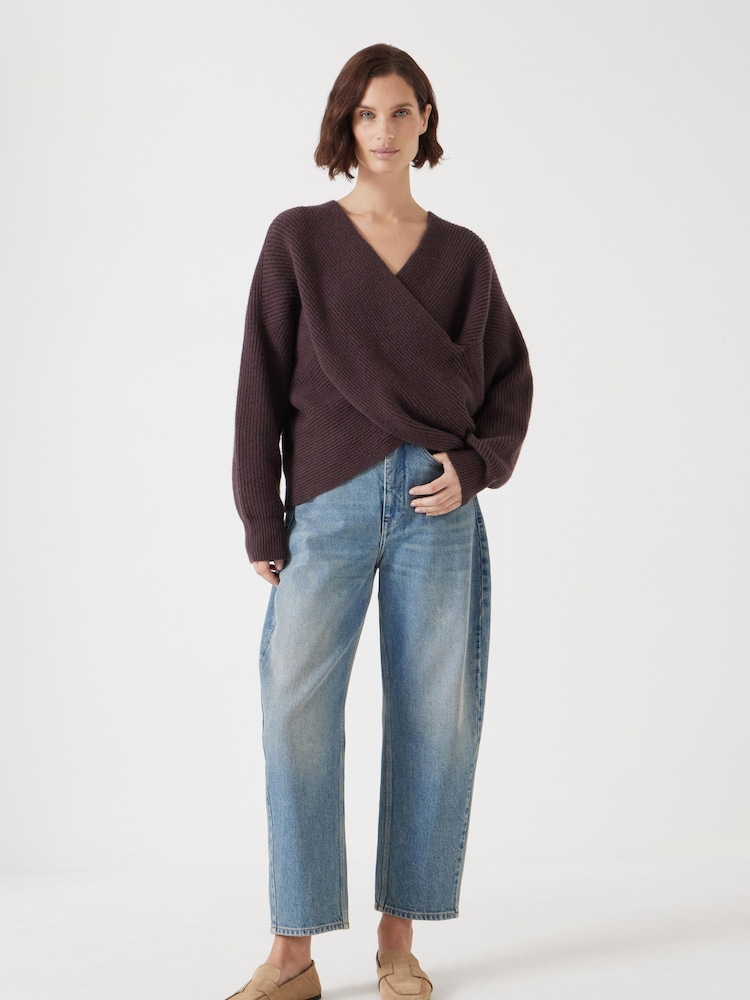 Hush Brown Bronte Cross Front Knit Jumper - Image 2 of 5