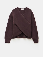 Hush Brown Bronte Cross Front Knit Jumper - Image 5 of 5