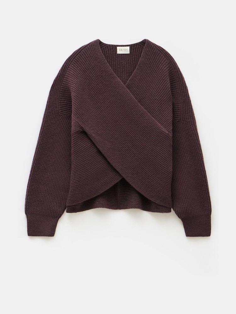 Hush Brown Bronte Cross Front Knit Jumper - Image 5 of 5 Hush Brown Bronte Cross Front Knit Jumper - Image 5 of 5