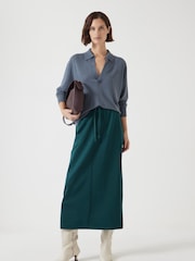 Hush Green Harrison Pintuck Jersey Skirt - Image 1 of 5